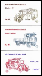 Československá historická užitková vozidla (známkové sešítky ZS 57 - 59)   (ČESKÁ REPUBLIKA)