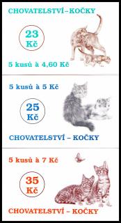 Chovatelství - Kočky (známkové sešítky ZS 70 - 72) (ČESKÁ REPUBLIKA)