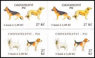Chovatelství - Psi  (známkové sešítky ZS 86 a+b- 87 a+b)- 4ks (2+2)  (ČESKÁ REPUBLIKA)