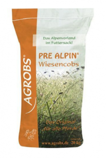 AGROBS - Pre Alpin Wiesencobs - Granulované seno (Více než 60 druhů lučních travin a bylin z bavorských Alp, sušených teplým vzduchem a lisovaných do velkých pelet)