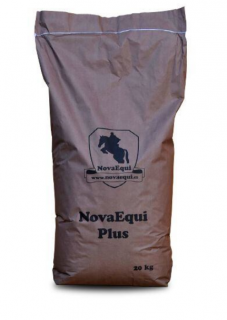 NOVAEQUI - Plus - Vysoce bohatá směs vlákniny bez obsahu obilovin a melasy 20 kg (Jedná se o velmi kvalitní zdroj stravitelné vlákniny, která napomáhá trávení a působí proti žaludečním vředům)