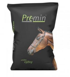 Premin® Horse Pellets PREMIUM (Granulované doplňkové krmivo bez obsahu ovsa pro koně ve vysoké zátěži (dostihy, všestrannost))