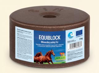 S.I.N. Hellas - Equiblok, minerální solný liz pro koně, Balení 3 kg  (s vitamíny a enzymy)