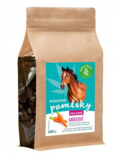 Zelená Země - Konopné pamlsky pro koně 500g (S mrkvovou příchutí)