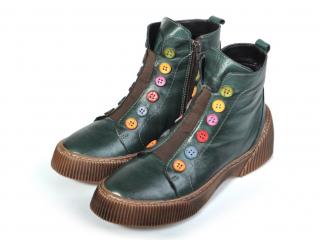 Dámská kožená kotníková obuv 3100-472 IBERIUS zelená Velikost: 39, Barva: Zelená