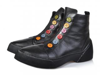 Dámská kožená kotníková obuv 3100-501 IBERIUS černá Velikost: 39, Barva: černá