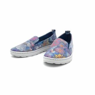 Dámská kožená mokasína 016 530 denim Iberius multicolor Velikost: 40, Barva: denim