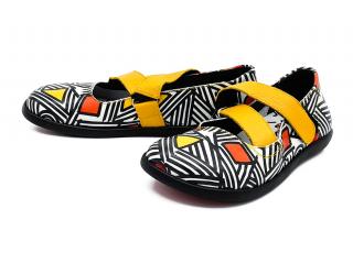 Dámské kožené baleríny 10 CORDOVAN 005 CLAMP multicolor Velikost: 40, Barva: mustard
