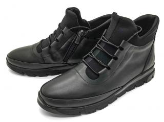 Dámské kožené kotníkové boty 169-2008/B2 WILD černá Velikost: 37, Barva: černá