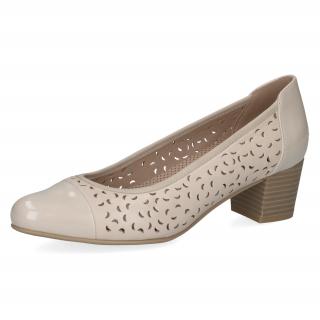 Dámské kožené lodičky 9-22300-42-408 Caprice béžové Velikost: 42, Barva: beige comb