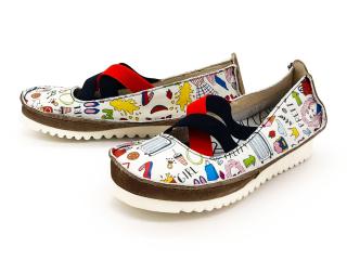 Dámské kožené mokasíny CUTECA  CLAMP multicolor Velikost: 41, Barva: beige