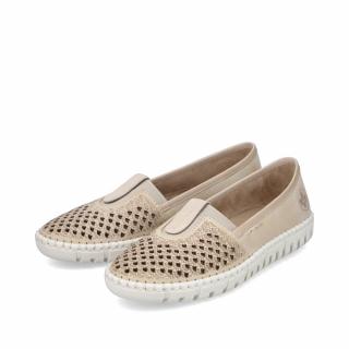 Dámské kožené mokasíny M2361-60 Rieker béžové Velikost: 41, Barva: beige