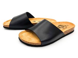 Dámské kožené pantofle 186094 VAQUETILLA NEGRO Plakton černá Velikost: 39, Barva: negro
