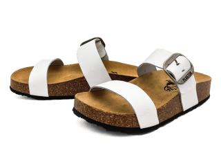 Dámské kožené pantofle 343004 CP ROCK BLANCO Plakton bílé Velikost: 38, Barva: blanco