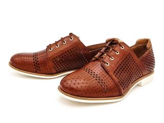 Dámské kožené polobotky 1/1-23212/24 WORTMANN hnědé Velikost: 38, Barva: cognac