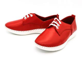 Dámské kožené polobotky L0206 LOOKE červené Velikost: 38, Barva: red