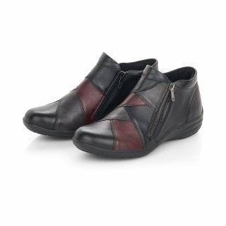Dámské kožené polobotky R7674-02 RIEKER černé Velikost: 38, Barva: black/comb