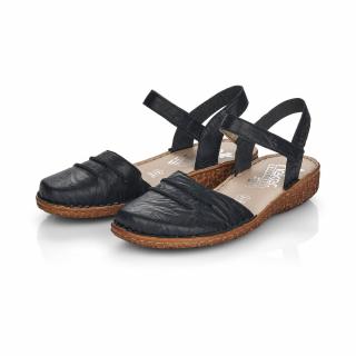 Dámské kožené sandále M0954-00 Rieker černé Velikost: 38, Barva: schwarz