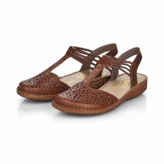 Dámské kožené sandále M0976-22 Rieker hnědé Velikost: 36, Barva: braun