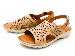 Dámské kožené sandálky 016-1320 béžová WILD béžové Velikost: 36, Barva: béžová