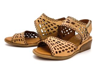 Dámské kožené sandálky 0611601-0023 WILD béžová Velikost: 36, Barva: béžová