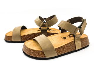 Dámské kožené sandálky 636033 NOBUCK 2 KAKI Plakton khaki Velikost: 40, Barva: kaki