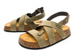 Dámské kožené sandálky 636128 NOBUCK 2 KAKI Plakton Khaki Velikost: 37, Barva: kaki