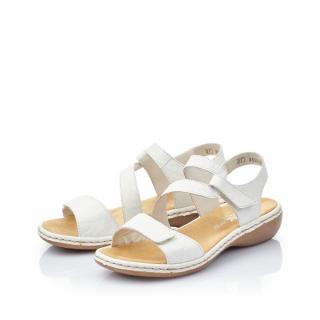 Dámské kožené sandálky 659C7-80 Rieker bílá Velikost: 38, Barva: weiss