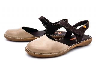 Dámské kožené sandálky 7722- 00301 JUNGLA béžová Velikost: 37, Barva: hnědobéžová