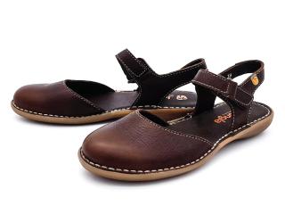 Dámské kožené sandálky 7722-01119 JUNGLA hnědá Velikost: 42, Barva: tm.hnědá