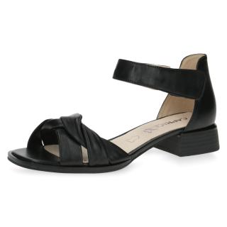Dámské kožené sandálky 9-9-28202-20-040 Caprice černá Velikost: 37, Barva: black softnap.