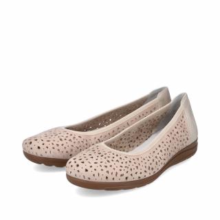 Dámské perforované baleríny L9365-61 Rieker béžové Velikost: 40, Barva: beige