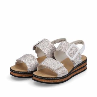 Dámské syntetické sandálky 62950-80 Rieker bílé Velikost: 36, Barva: weiss