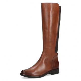 Kozačky kožené 9-9-25523-29-313 Caprice hnědé Velikost: 38,5, Barva: cognac comb