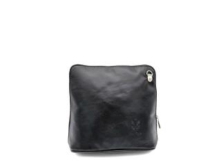 Kožená kabelka 10-53 CROSSBODY ČERNÁ BORSE DESIGN Velikost: 0, Barva: černá