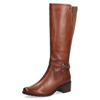 Kožené kozačky XL 9-9-25530-29-313 Caprice hnědé Velikost: 40, Barva: cognac comb