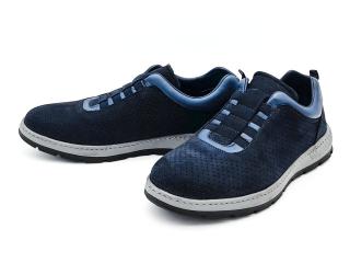 Pánská prošívaná obuv 204-2514/B NAVY WILD modrá Velikost: 41, Barva: Modrá
