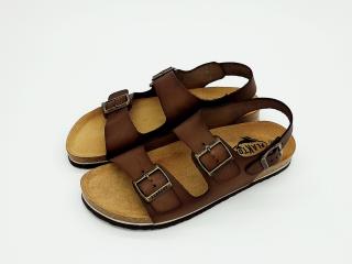 Pánské kožené sandály 175113-03 PLAKTON hnědá Velikost: 45, Barva: hnědá