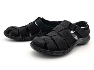 Pánské kožené sandály S-30 černá QUO VADIS Velikost: 41, Barva: černá
