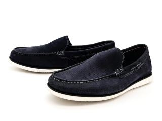 Pánské perforované mokasíny 727247-MM-362R01  QUO VADIS modré Velikost: 42, Barva: blau