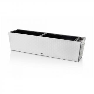Plastkon samozavlažovací truhlík Supreme Ledově bílá, 74.6x19.3x19 cm