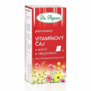 Dr.Popov Vitamínový bylinný čaj s aronií a rakytníkem, porcovaný, 30 g