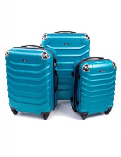 Cestovní kufr RGL 730 modrý metalický - Set 3v1  100l, 72l, 41l