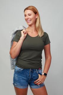 Dámské tričko BREDA dark khaki Velikost: M/38