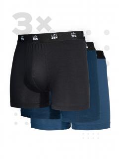 Triplepack pánských boxerek PUNO - navy, modrá, černá Velikost: 3XL