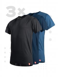 Triplepack pánských triček AGEN - navy, modrá, černá Velikost: M
