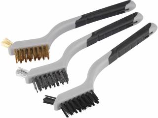 Kartáče malé, sada 3ks, 180mm (ocel,nylon,mosaz) EXTOL PREMIUM