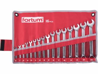 Klíče očkoploché, sada 16ks FORTUM, 6-24mm