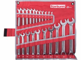 Klíče očkoploché, sada 21ks FORTUM, 6-32mm