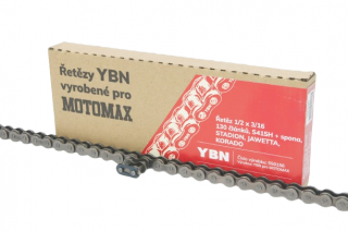 Řetěz 1/2 x 3/16 - 130 článků, YBN-MOTOMAX S415H + spona, STADION, JAWETTA, KORADO  *M